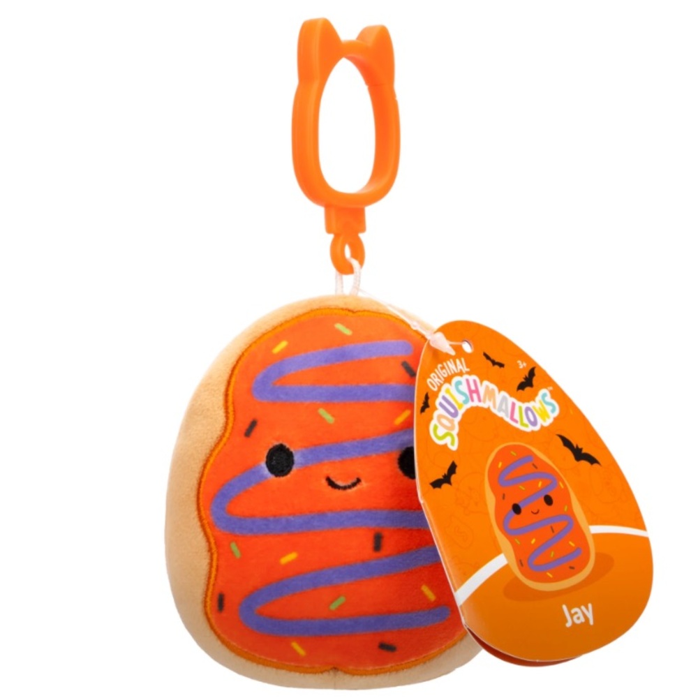 Squishmallows JAY WITH CLIP The Halloween Frosted Sprinkle Donut 4"‎ Plush NWT